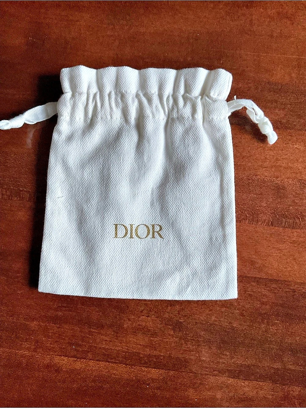 Dior Beauty White Cotton Drawstring Pouch
